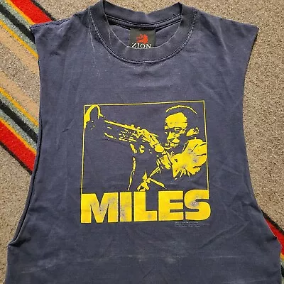 Vintage Miles Davis T-Shirt Adult Small Music Zion Jazz Graphic 2002 Crop Tank  • $30