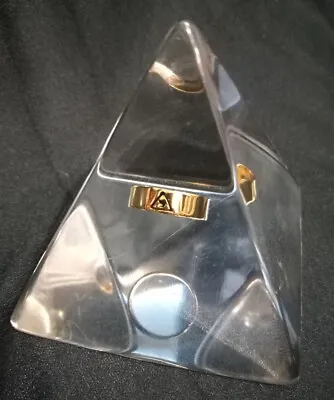 Masonic Ring Inscribed Virtus Junxit Mors Non Separabit Lucite Pyramid Weight • $20