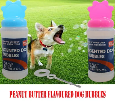 Pack Of 2 Peanut Butter Flavoured Scented Bubbles For Dogs Puppy Dog Non Toxic • £7.95