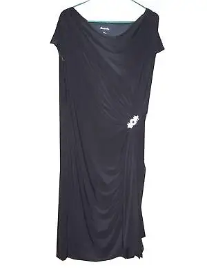 Scarlett Nite Women's RHINESTONE BLACK DRESS 16W • $7.99