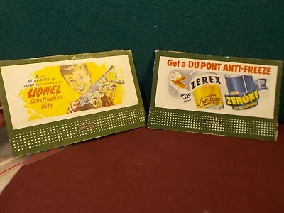 Vintage 1950's Miniatrue Billboards For Lionel 2pc Lionel Kits & Du Pont Zerex • $0.99