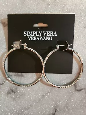 Simply Vera Vera Wang Silver Tone Hematite Hoop Earrings New  • $8.99