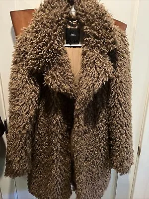 $65 • Buy Zara Outerwear Brown Teddy Coat Oversized Fur Coat Jacket Size Small