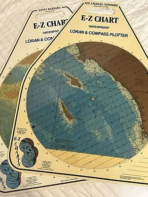2 Vintage Waterproof Loran-C Overprinted Course Plotter Chart Map California • $49.99