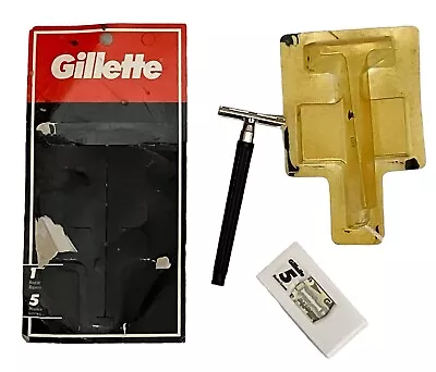 Vintage NOS 1991 Gillette DE Double Edge Safety Razor NEW Unused With Blades • $19.88