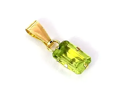 £16.99 • Buy 9ct Yellow Gold Peridot Emerald Pendant Necklace , UK Made,Gift Boxed No Chain