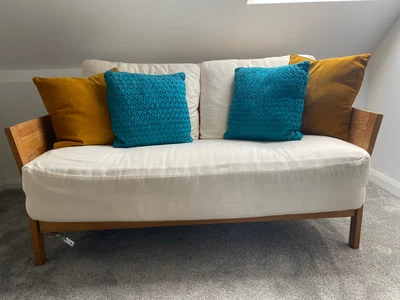 £120 • Buy The Futon Company 2 Seater Solid Oak Double Sofa Bed
