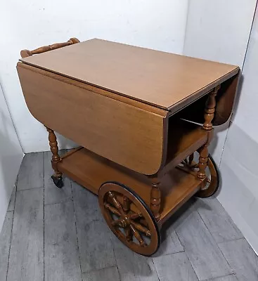 Vintage Tell City Chair Co. Maple Drop Leaf Butler Tea Bar Serving Cart Trolley • $702