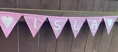 £1.75 • Buy PERSONALISED FABRIC GIRL BUNTING Nursery/christening/baby Shower