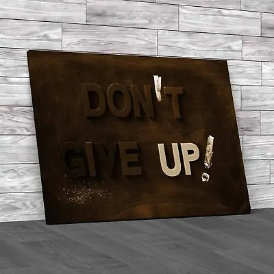 Dont Give Up Letters Saying Sepia Canvas Print Large Picture Wall Art • £14.95