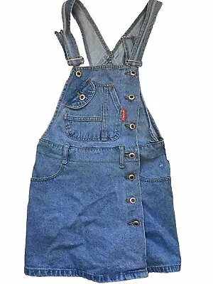 Vintage 90s Invisible Denim Jean Overalls Shortalls Shorts Skort Y2K S • $49.99