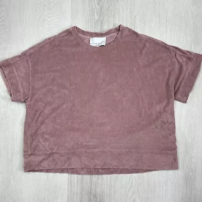 Decjuba D-Luxe Basics Womens Pink Terry T-Shirt Size Large • $19.95