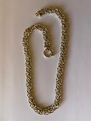 Signed Milor Italy Sterling Silver 925 Woven Byzantine Chain Necklace 19  42 Gr • $85