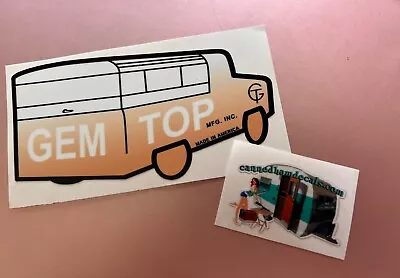 Gem Top MADE IN AMERICA Vintage Travel Trailer Repro Canned Ham Decals 5  Set 2 • $19