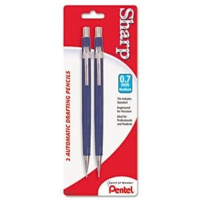 PENTEL Sharp Mechanical Drafting Pencil 0.7 Mm Blue Barrel 2/Pack P207 • $9.29