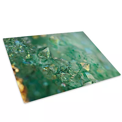 Green Blue Crystal Glass Chopping Board Kitchen Worktop Saver • £15.99