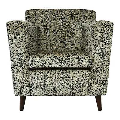 Accent Arm Chair - Leopard Print Embossed Fabric Standing On Solid Wood Legs • £409