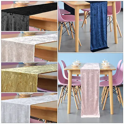 13  X 108  Crushed Velvet Fabric Table Runners For Dining Tables Wedding Decor • £5.85
