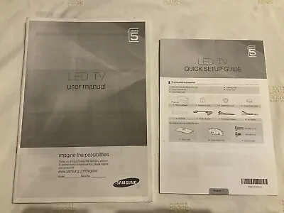 Operating Instructions Booklet Manuel For Samsung Series 5 Led Tv + Quick Set Up • £3