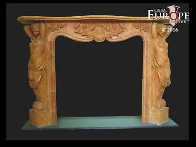 Beautiful Hand Carved Victorian Style Solid Marble Fireplace Mantel - Lst48 • $4500