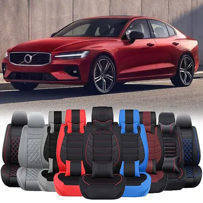 Luxury Top PU Leather 2/5-Car Seat Covers Cushion For Volvo S40 S60 S70 S80 S90 • $139.06