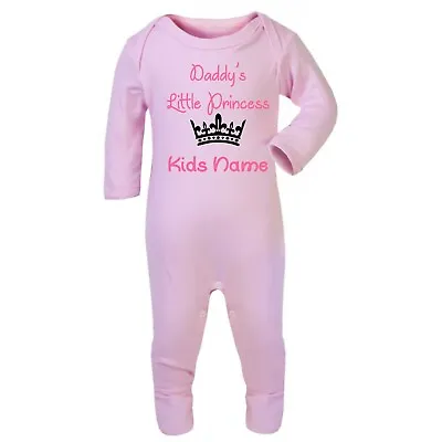 Daddy's Little Princess Personalised Rompersuit Funny Baby Sleepsuit Babygrow • £13.99