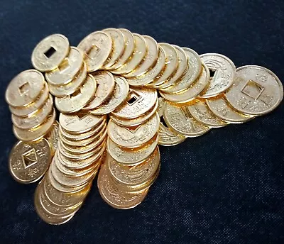 50 Metal Gold Coins Chinese Treasure Money Pieces Board Game Upgrade RPG LARP  • $15.25