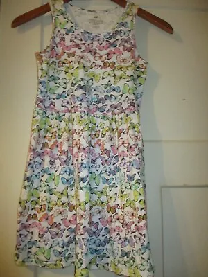 EUC Girl's H&M Floral Sleeveless Dress 8-10 Years Butterflies      FREE SHIPPING • $9.99