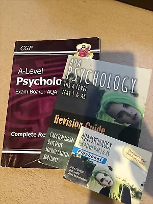 CGP AQA A Level Psychology Textbook & AQA Year 1 Revision Guide + Flashbook • £5