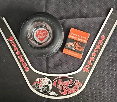 Vintage Firestone LOVE MY STONES  Ashtray Visor Playing Cards Fantastic! • $79