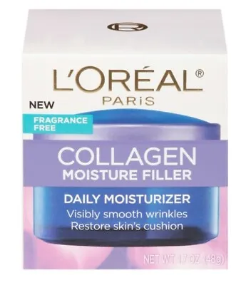 $10.99 • Buy L'Oreal Paris Collagen Moisture Filler Daily Moisturizer FragranceFree 1.7 Fl Oz