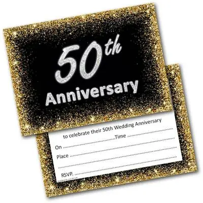 £4.99 • Buy Golden Wedding Anniversary Invitations 50th Wedding Pack Of 20 Invites