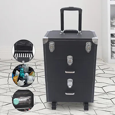 Professional Rolling Makeup Train Case Cosmetic Trolley Makeup Storage Organizer • $71.25