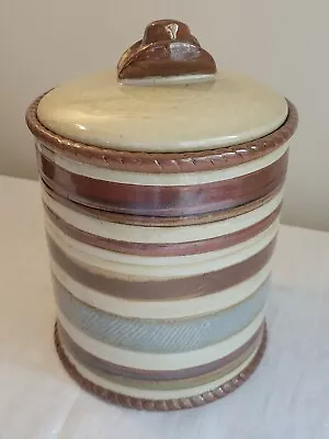 Canyon Ranch Collection Cookie Jar Cowboy Hat Lid Canister Pottery Western • $25