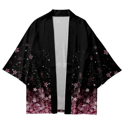 Unisex Kimono Coat Jacket Outerwear Open Front Floral Japanese Retro Ethnic Chic • $21.26