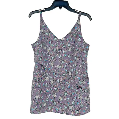 Cabi Floral Scrollwork Cami Tank Top Purple Layered Floral Adjustable Size S • $11.25