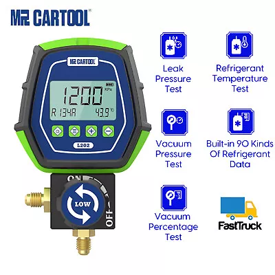 $71.99 • Buy Refrigeration Digital Manifold Gauge Meter HVAC Vacuum Pressure Temp Leak Tester