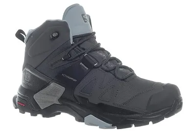 SALOMON Womens Grey & Blue X Ultra 4 Mid GORE-TEX Hiking Boots Trainers UK 5 • £89.99