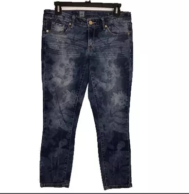 Mossimo Womens Floral Printed Skinny Crop Jean • $11.50