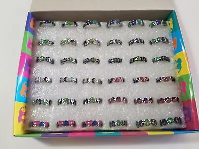 Wholesale Lot 36 Flower Moon Peace Mood Rings Color Changing Jewelry FAST US SHP • $71.99