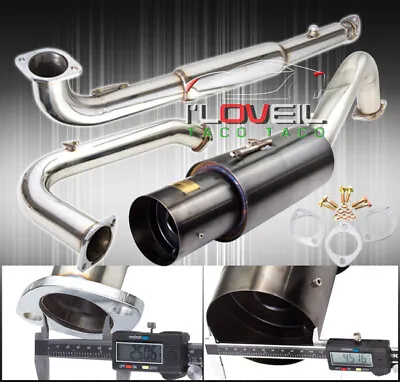 Steel Catback Exhaust 65mm + 4.5  Gray Tip For 1995-1999 Mitsubishi Eclipse GST • $164.99