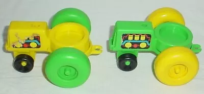 Vintage Fisher Price Chunky Little People Farm Tractor Lot Green Yellow • $13.99