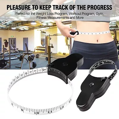 Body Measuring Tape 150cm Waist Fabric Dress Tailor Sewing Retractable Ruler • £3.49