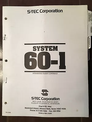 S-tec System 60-1 Autopilot Service Manual • $211.90