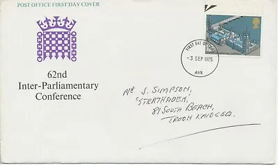 GB 1975 Inter-Parliamentary Union Conference On Very Fine FDC With Rare FDI AYR • $6.21