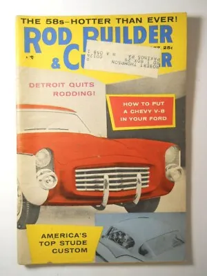 OCT 1957 Rod Builder & Customizer Magazine CHEVY FORD V-8 TOP STUDE CUSTOM MERCS • $12.95