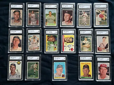 $200 • Buy Vintage Topps 1954-1957 Baseball Cards Lot Hof Graded