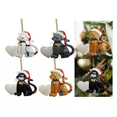 Christmas Cat Ornament Porch Indoor Outdoor Xmas Tree Hanging Decorations • $12.19