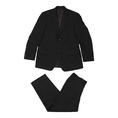 George Mason Full Suit - Large Black Wool • £63.20