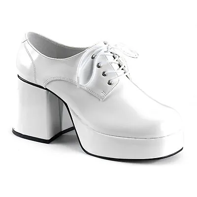 Mens White Jazz Platform 3 ½  Heel Disco Shoes • $42.59